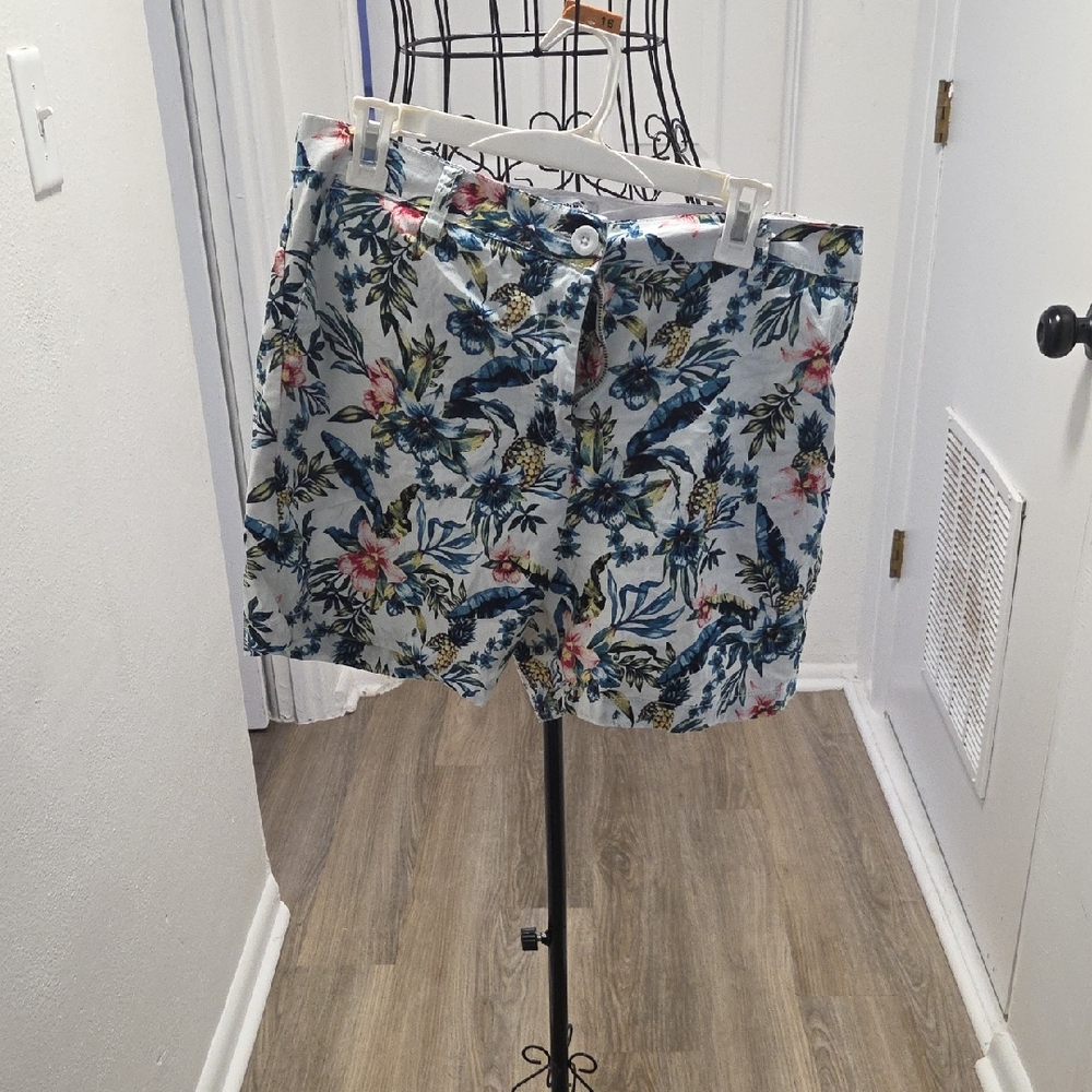 Caribbean Joe Tropical Blue and Pink Shorts